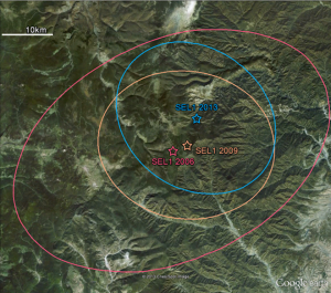 The site of North Korea’s three underground detonations, annotated by the Comprehensive Test Ban Treaty Organization. Photo: Google Earth via CTBTO