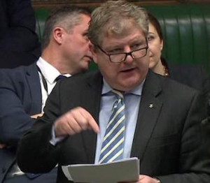 Angus Robertson MP highlighted the humanitarian impacts of nuclear weapons during the NPT debate (BBC Parliament channel)
