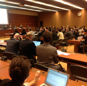 A panel at the last expert discussions of 'lethal autonomous weapons systems' at the CCW (Campaign to Stop Killer Robots https://www.flickr.com/photos/stopkillerrobots/15633217425/in/set-72157644747564975)