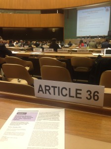 The annual Meeting of States Parties to the Convention on Conventional Weapons at the UN in Geneva (Article 36)