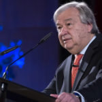 Secretary-General Antonio Guterres during presentation the An Agenda for Disarmement at a University Dufour in Geneva. 24 May 2018. UN Photo / Jean-Marc Ferré