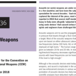 Acoustic weapons and "remaining vigilant" on science, technology and weaponisation