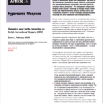 Hypersonic weapons: a threat to our common security
